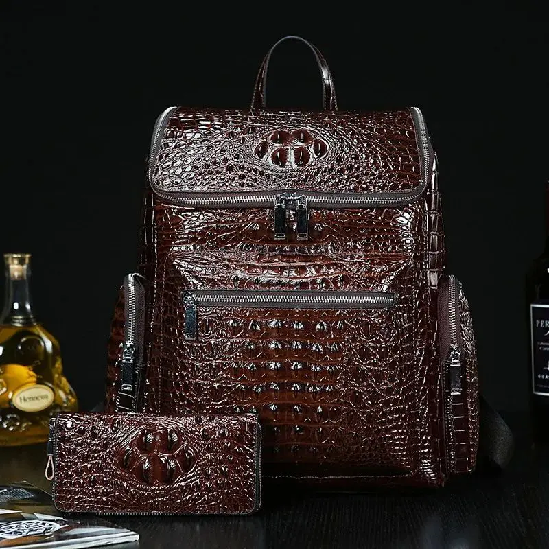 

Real crocodile backpack men's suitcase bag fashion trend fir