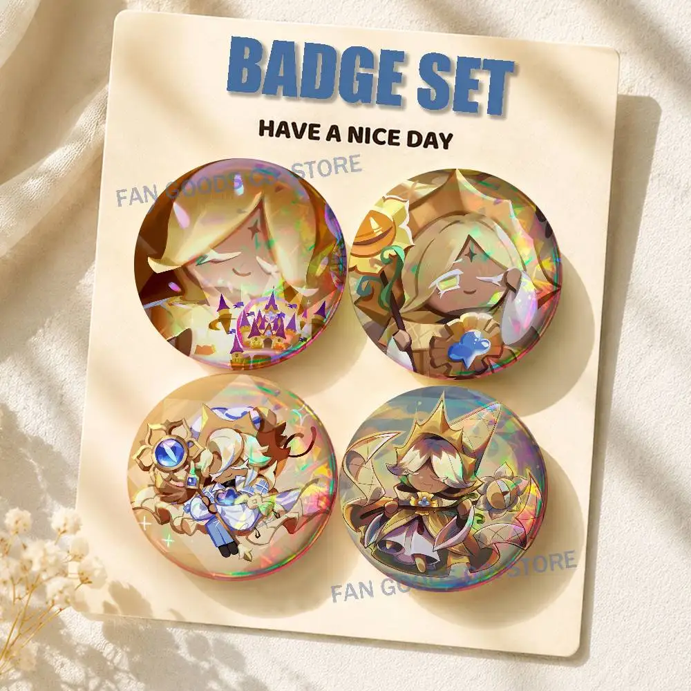 P-Pure Vanilla C-Cookie Brooches for Backpack Accessories 25,32,44,58,75mm Round Enamel Pins 2-piece set Cartoon Anime Badge