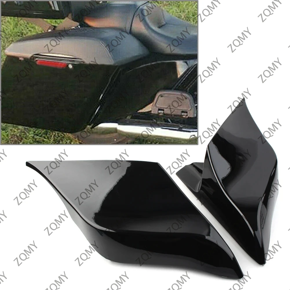 

2X Motorcycle Extended Side Battery Cover For Harley Touring Street Road Glide 2009 2010 2011 2012 2013 Gloss Black ABS Plastic