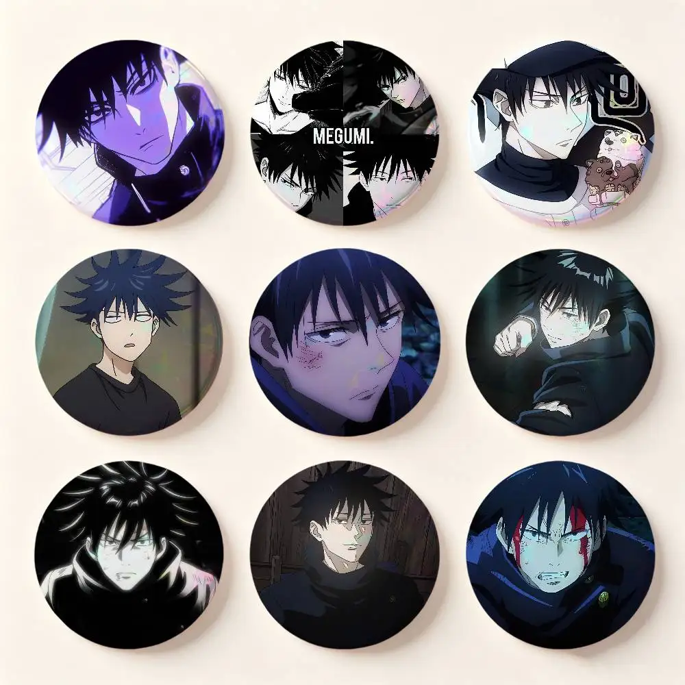 Anime Fushiguro Megumi Badges 25 32 44 58 75 Mm Round Cosplay Pin Bag Decor Fans Collect Friends Gifts Brooch Souvenir