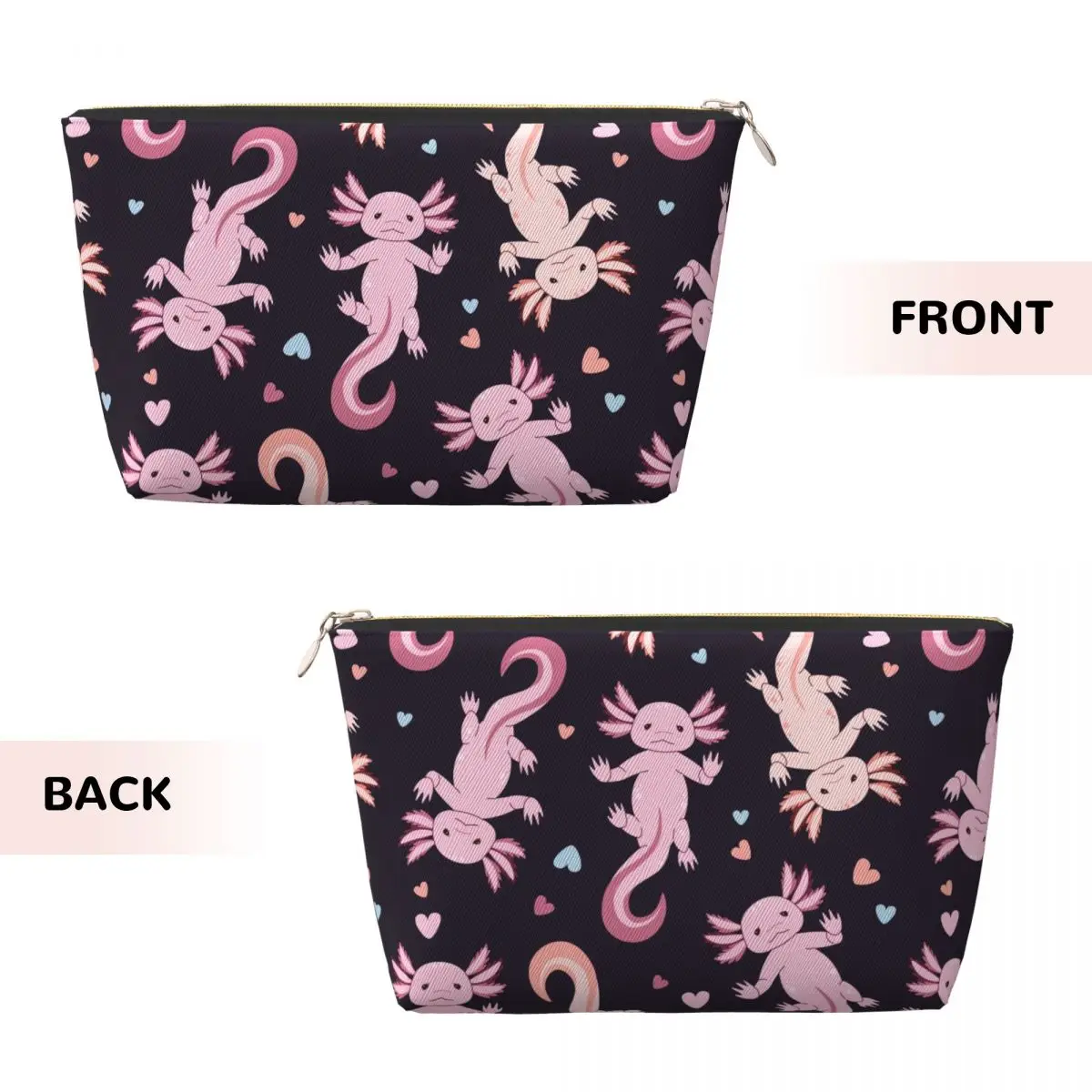 Custom Cute Salamander Animal Axolotls Toiletry Bag for Women Makeup Cosmetic Organizer Ladies Beauty Storage Dopp Kit Case