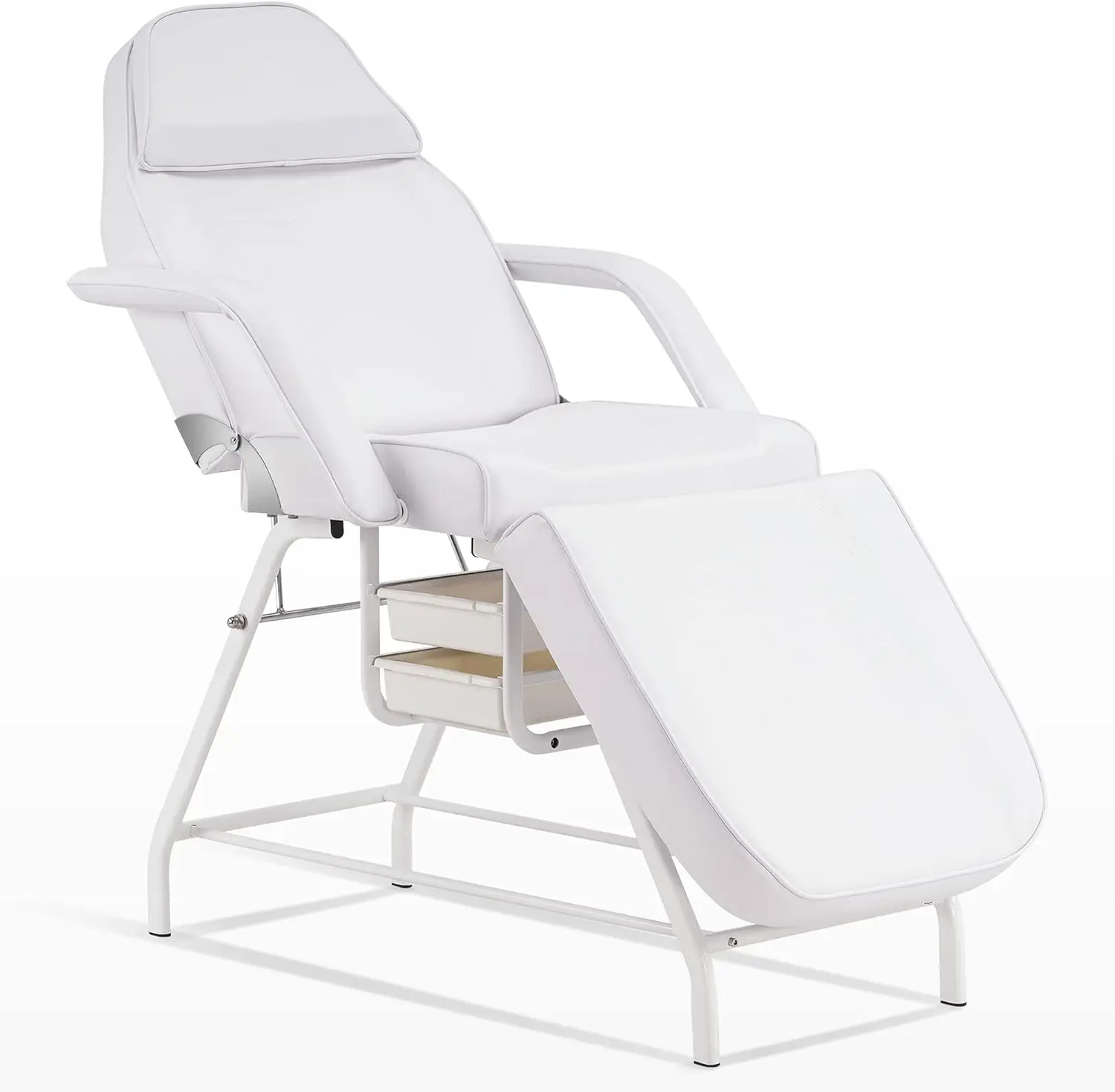

BarberPub Professional Massage Chair Table Tattoo Bed, Adjustable Multi-purpose Bed Table Facial Chair with Storage Baskets for