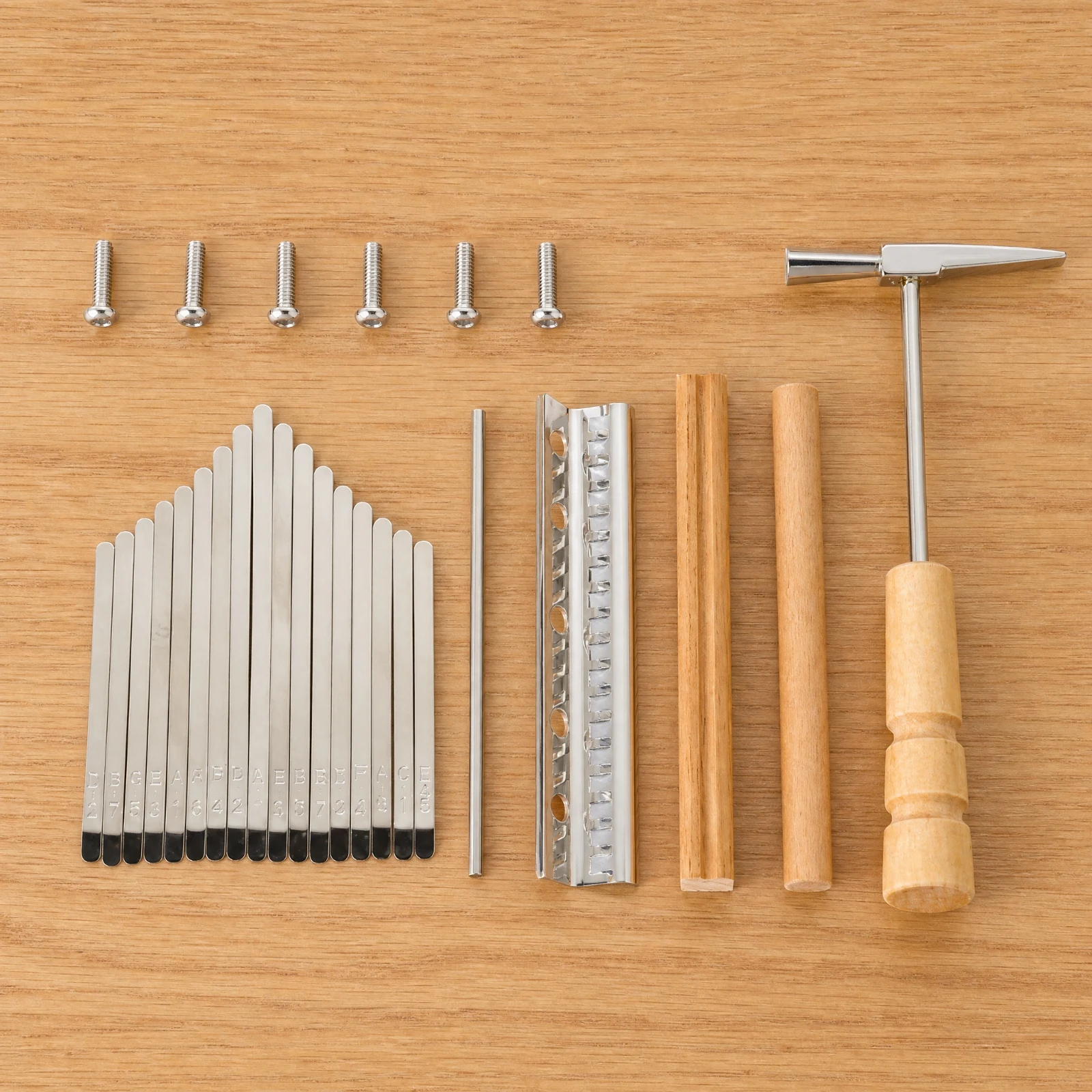 DIY Kalimba Accessory Kit Easy to Use Kalimba Parts Kit with Tuning Hammer Finger Piano Repair Parts Set Long-Lasting 136 G