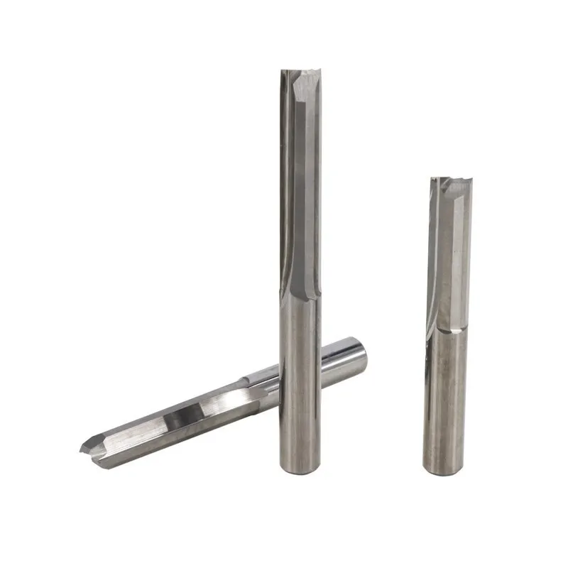 Fraise droite CNC, tige de 4 6 8mm, 2 cannelures en carbure, mèche de routeur pour outils de travail du bois