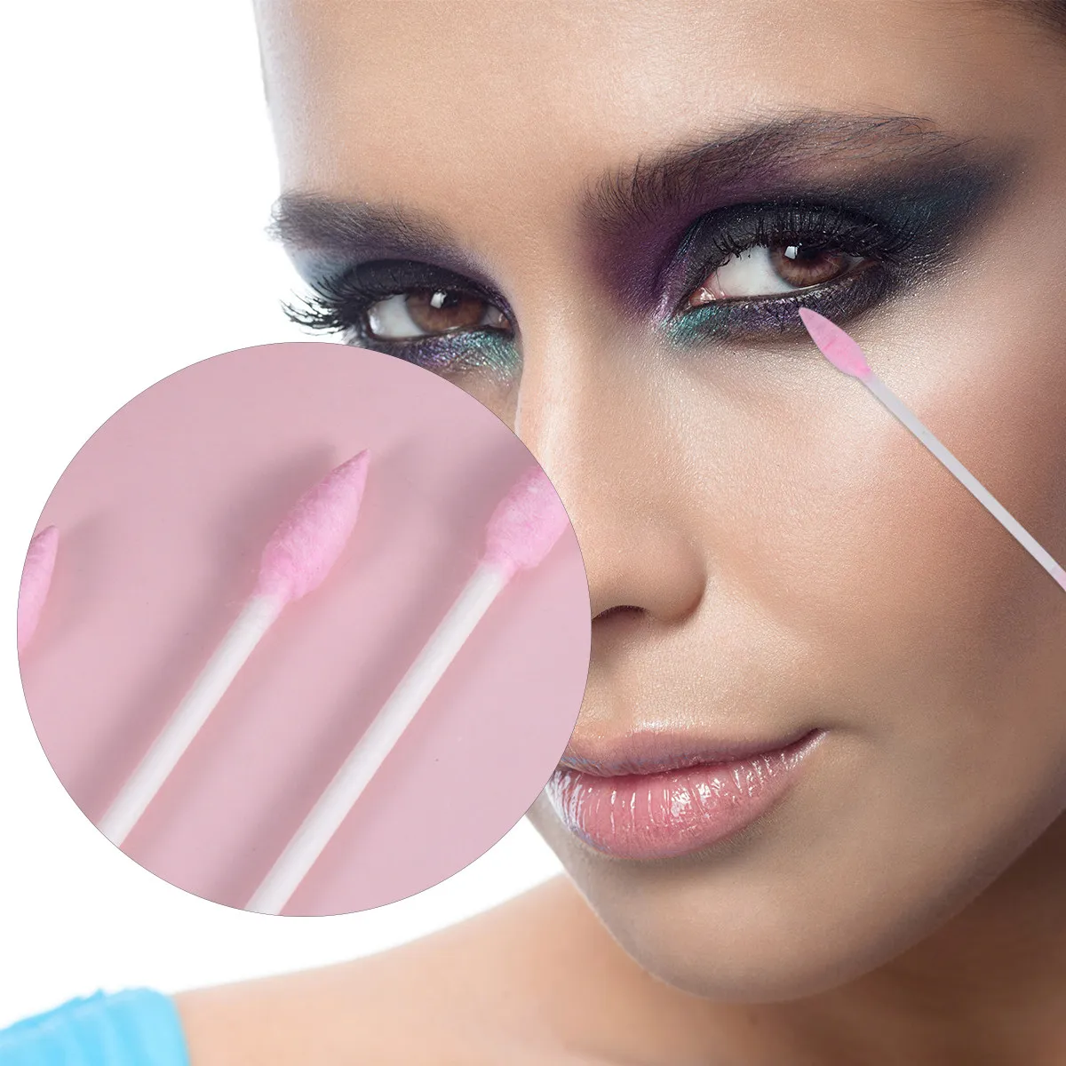 2Packs Cotton Buds Double Head Makeup Cotton Swabs Compact Tip Disposable Cleaning Tool Multipurpose Beauty Accessories Ear