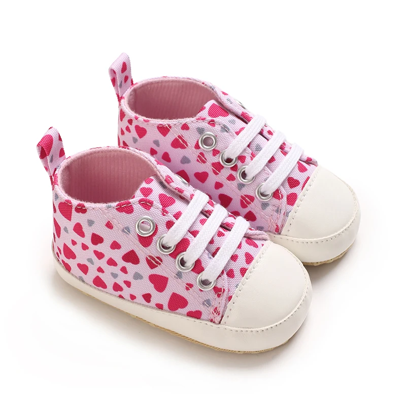 Spring and summer fashion new style love printed cloth shoes, baby newborn walking shoes