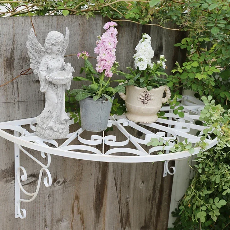 American Style Garden Climbing Vine Bracket Iron Do Old Storage Rack Window Eaves Decorative Rack Rain Sunshade Hanging Holder