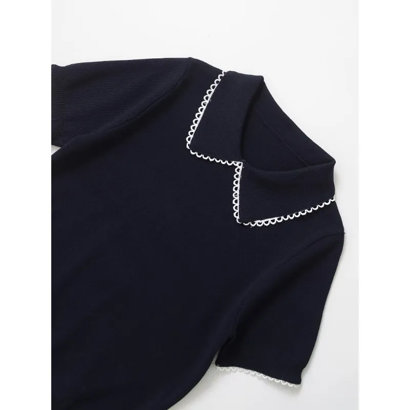 เสื้อโปโลผู้หญิง เสื้อพูลโอเวอร์ 2025 เสื้อกอล์ฟ เสื้อใหม่ เสื้อผู้หญิง เสื้อท็อปผู้หญิง ลายทาง คุณภาพสูง เสื้อยืดแขนสั้น เสื้อเจอร์ซีย์แขนยาว