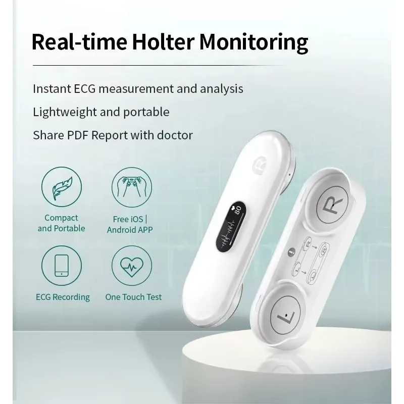 

LEPU 24 Hour ECG/EKG Holter Wearable ECG/EKG Monitor with AI Analysis