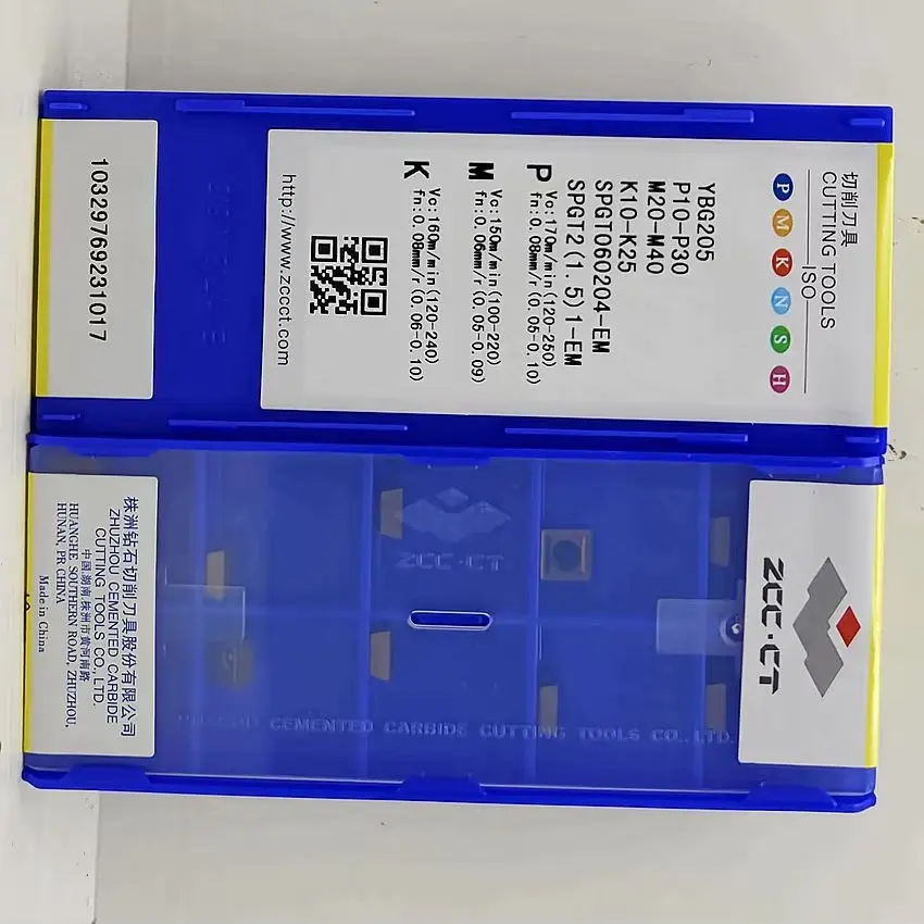 

SPGT060204-EM YBG205/SPGT060204-EM YBG212 SPGT060204-EM ZCC.CT Твердосплавные пластины с ЧПУ, токарные инструменты, U-сверлильные вставки, 10 шт./кор.