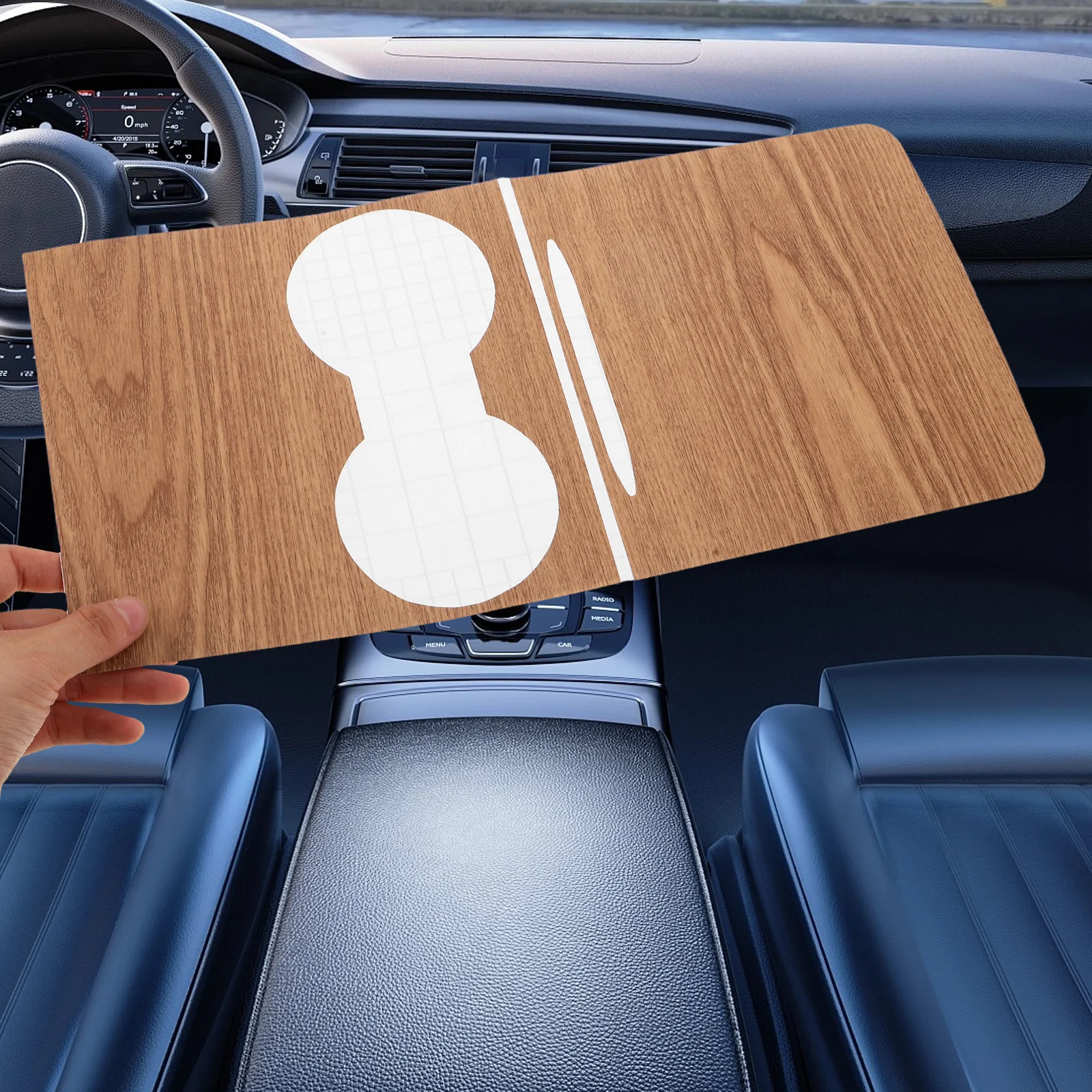 

Center Console Wrap Wood Grain Tpu Film For Car Interior Protection Scratch Resistant Durable Self-Adhesive Protector