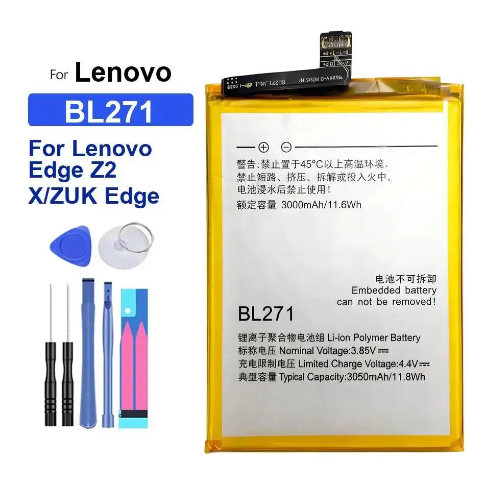 

Mobile Phone Battery Durable BL271 BL268 BL263 3050-4100Mah For Lenovo Zuk Z1 Z2 Xzuk Z2131 Pro Edge