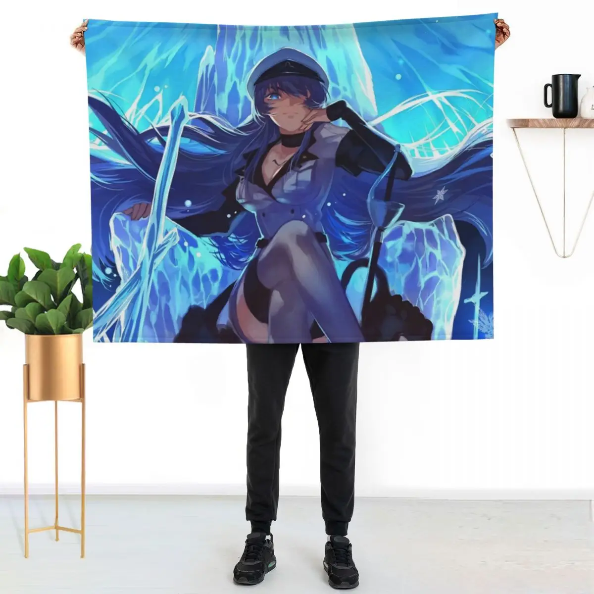 Esdeath Akame Ga Kill Painting Anime Throw Blanket bed plaid Retros Stuffeds Bed linens sofa bed Cute Plaid Blankets