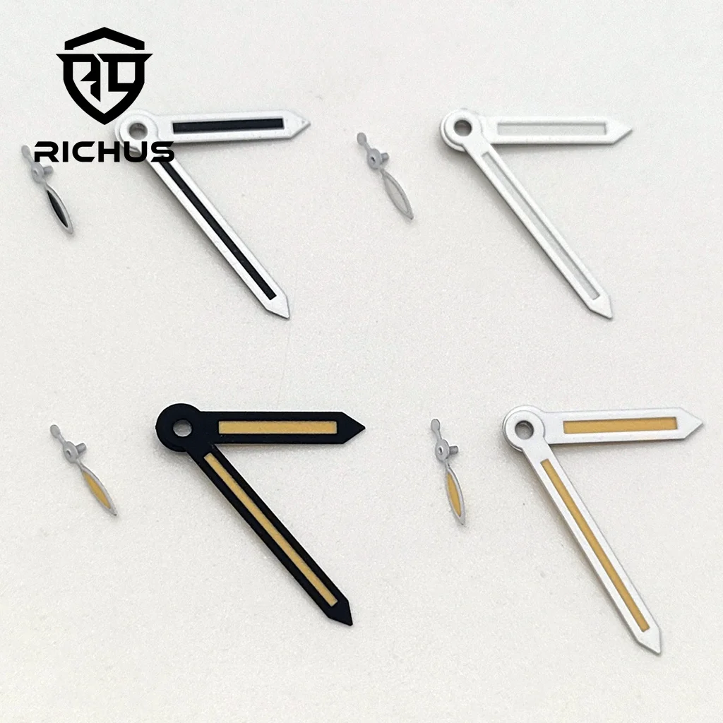 RICHUS 6497 Lancette dell'orologio Nero Bianco Lancette dell'orologio Verde Luminoso Fit ETA6497 6498 ST3600 3620 Movimento Accessori per orologi