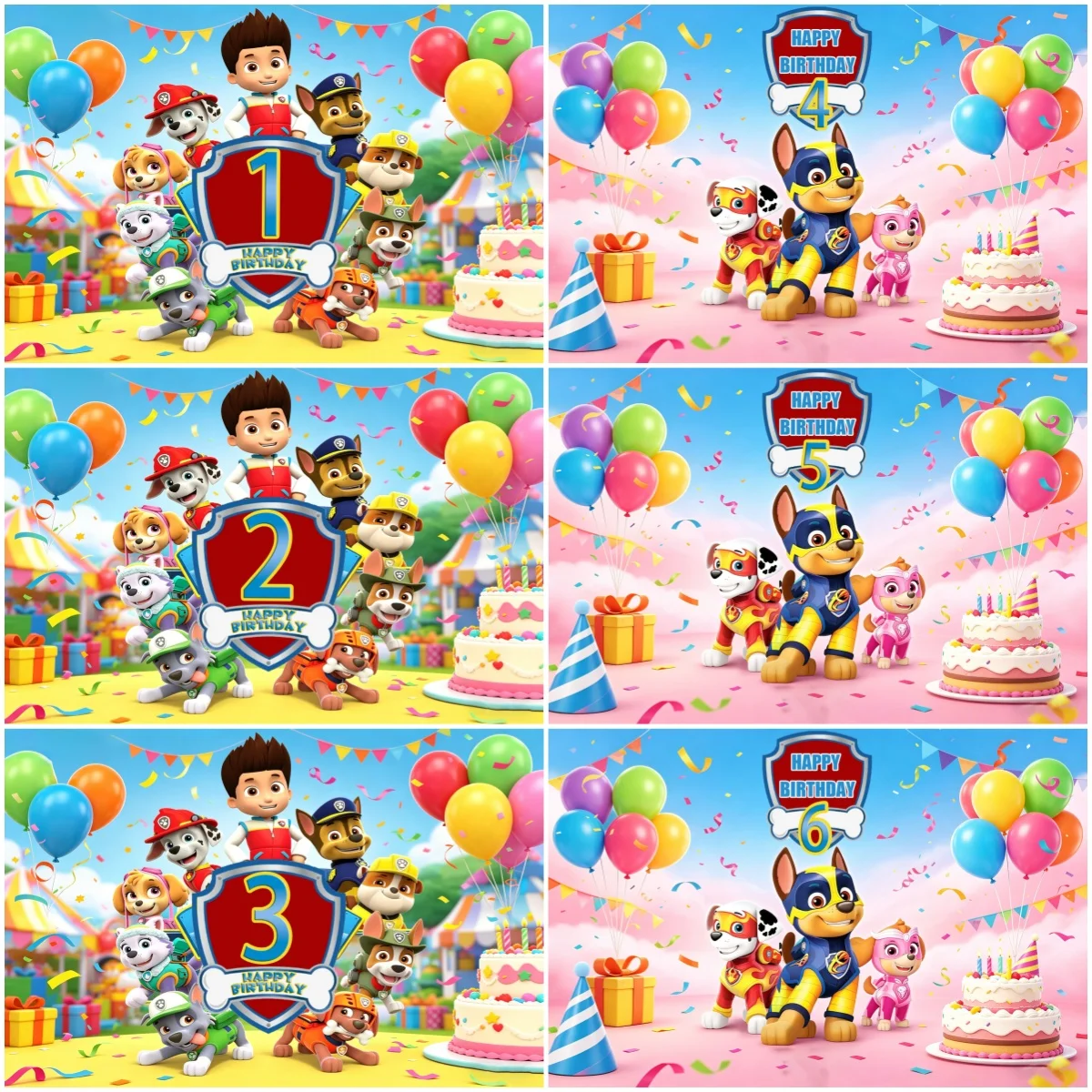 

Cartoon PAW Patrol Birthday Party Decoration Background Cute Dog Backdrop Children Photography Studio Supplies Boys Girls Gifts