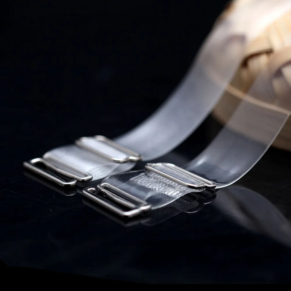 Sangles Réglables en Plastique Transparent Invisible avec Boucles en Acier Inoxydable, 3 Paires