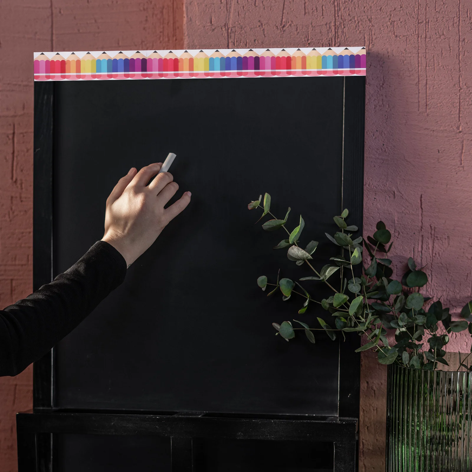 

1 Roll Pencil Border Sticker Decorative Border Trim for Classroom Bulletin Board Blackboard Trim Stylish Borders