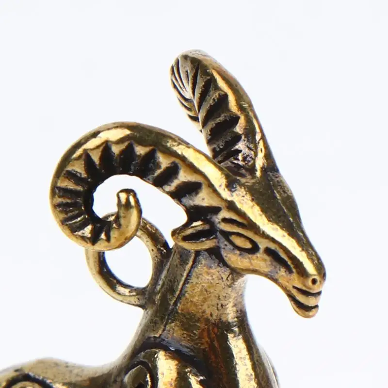 2027 Tierkreiszeichen Ziegen-Skulptur Geld auf dem Rücken Schaf-Figur Messing Tierstatue Schreibtisch-Ornament Reichtum Fengshui Heimdekoration – Detail 4