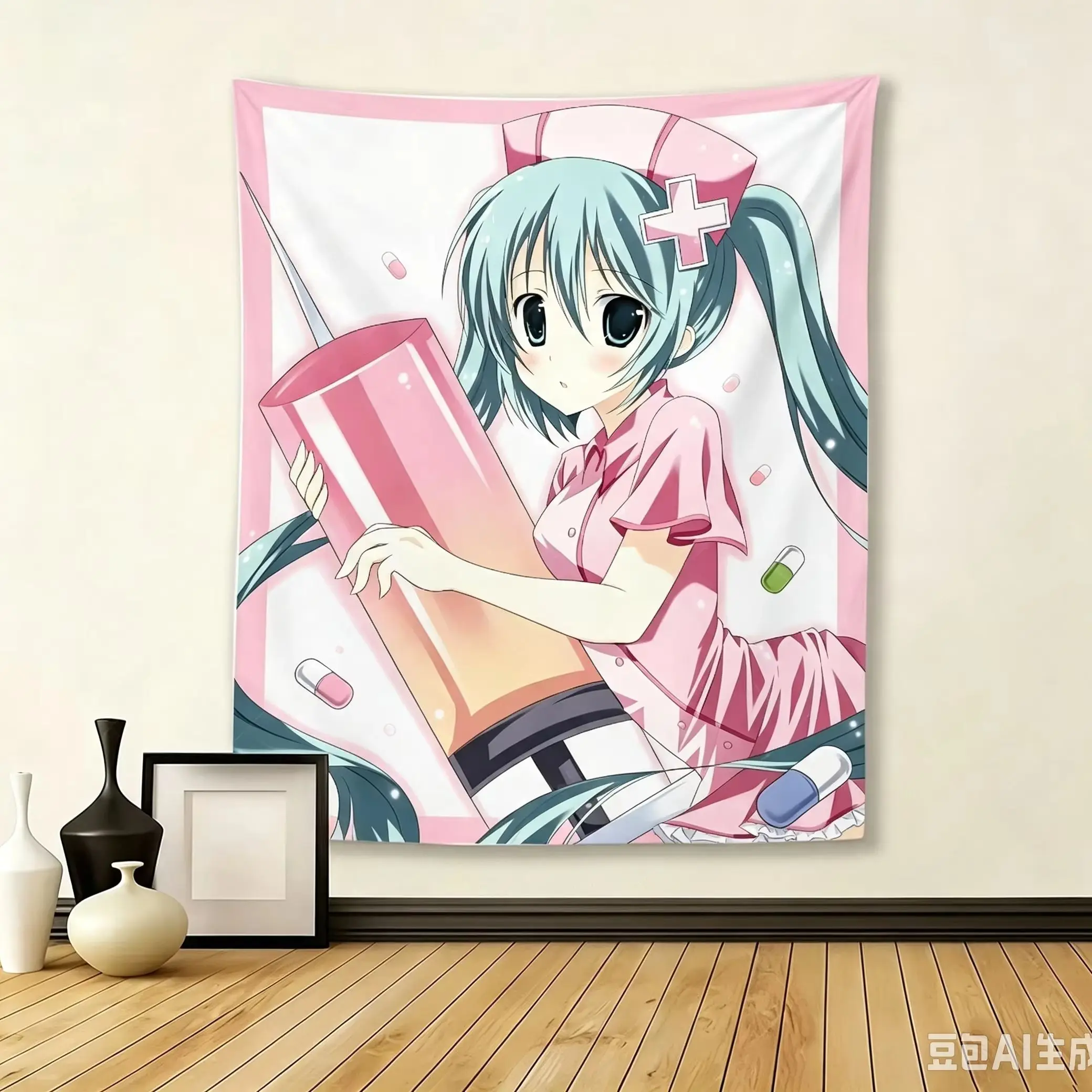 Niedliche Anime-Mädchen Wandteppiche Kawaii Cartoon-Charakter Poster Stoff Wandbehang Kunstdekoration Schlafzimmer Wohnzimmer Dekoration Geschenk – Detail 2