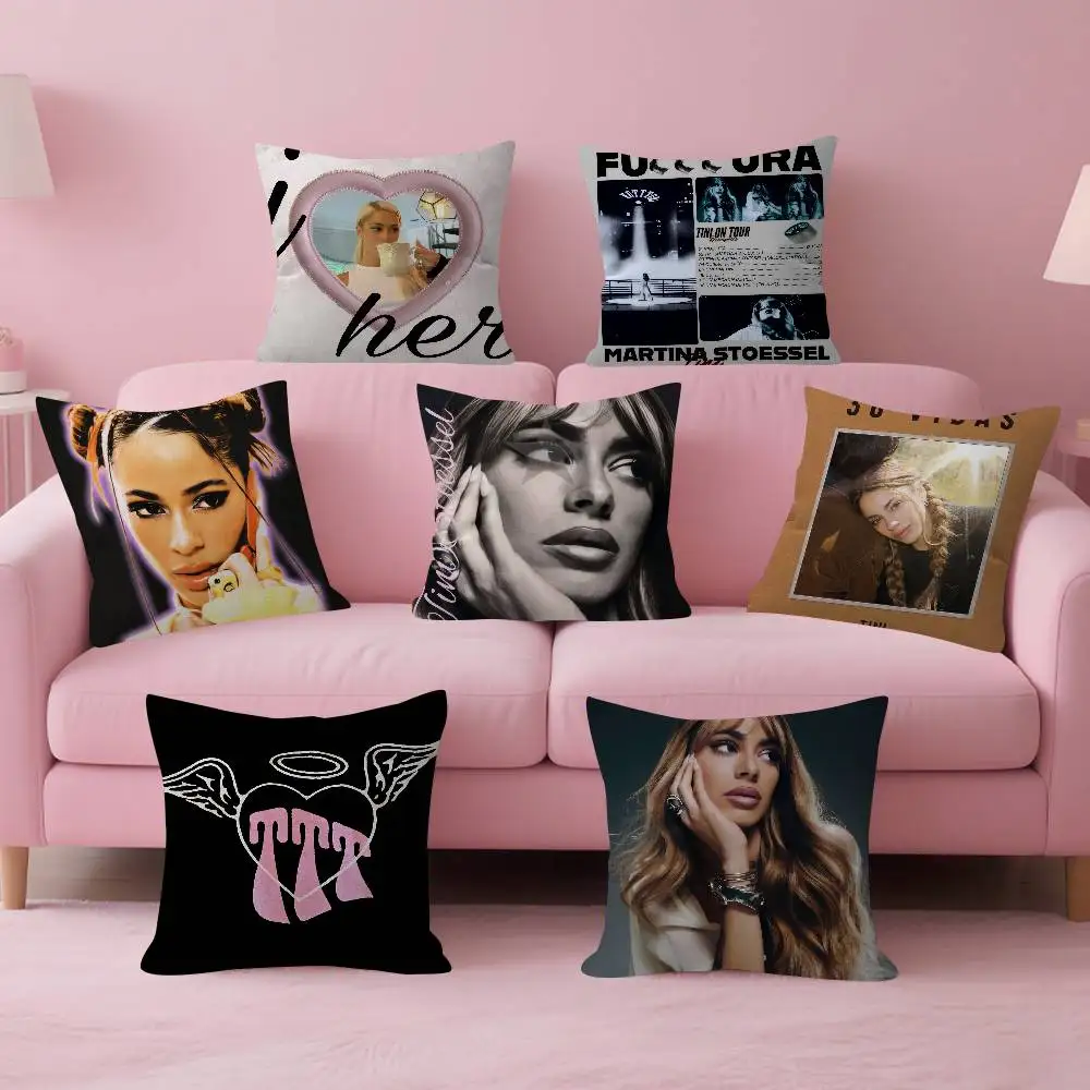 Singer Martina Stoessel TINI Double-sided Printed pillow cover Short plush Suitable living rooms bedrooms throw cushion cover