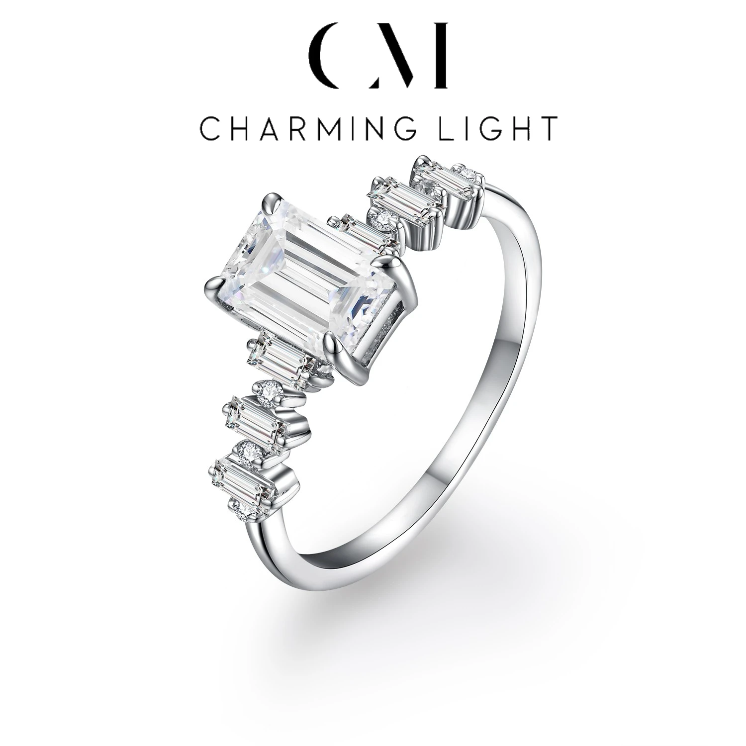 

CHARMING Luxurly Octagon Cut Moissanite Diamond Rings for Women Men 925 Sterling Silver Wedding Engagement Classic Fine Jewelry