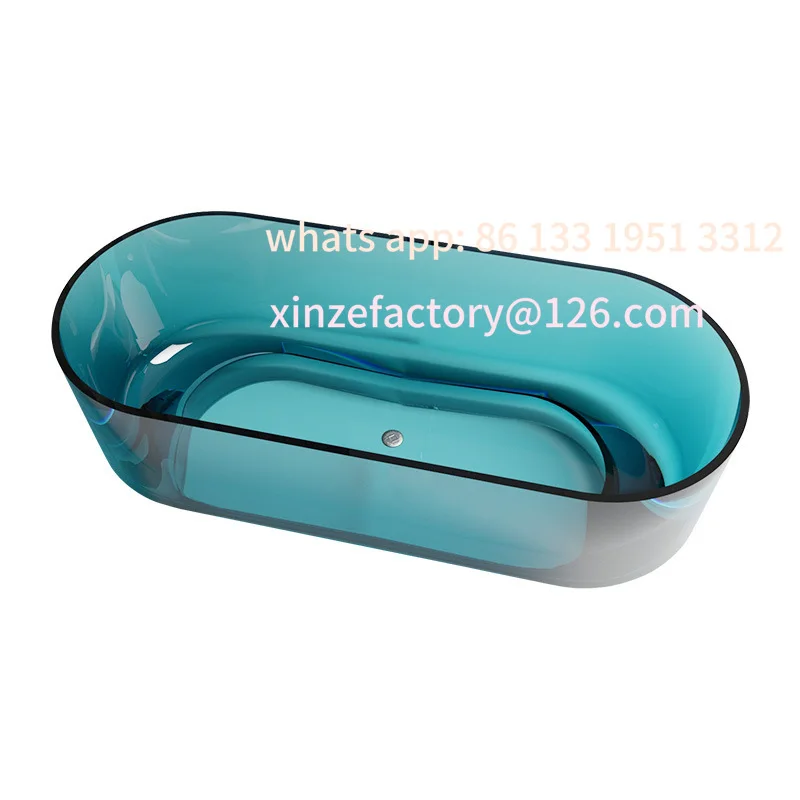

Smoked black transparent resinPrivate luxury freestanding Hotel resin bathtub Color luxury