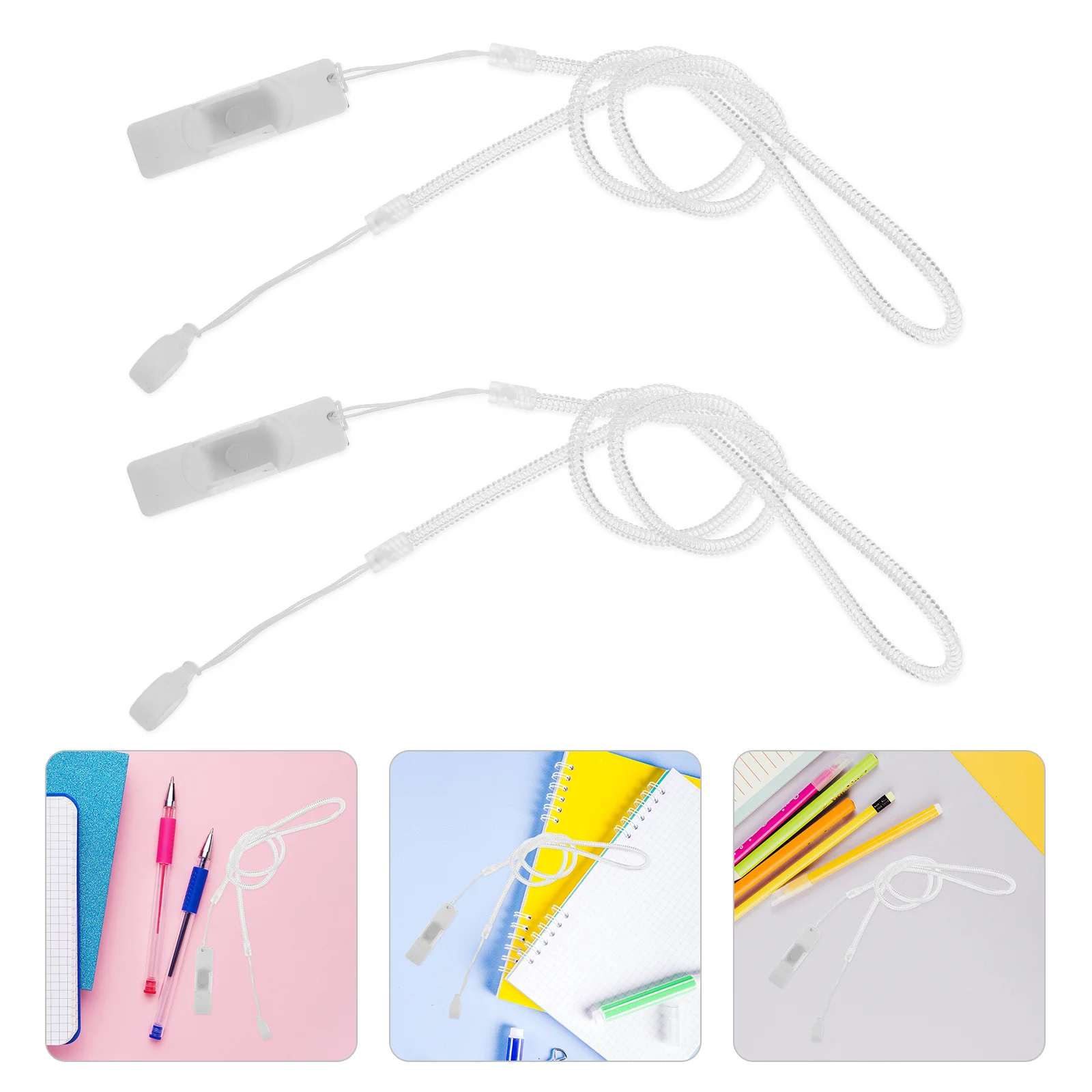 

2Pcs Pen Holder with Strap 60Cm Anti Lost Lanyard Clip for Touchscreen Stylus Secure Desk Mount for Office School Medical Use