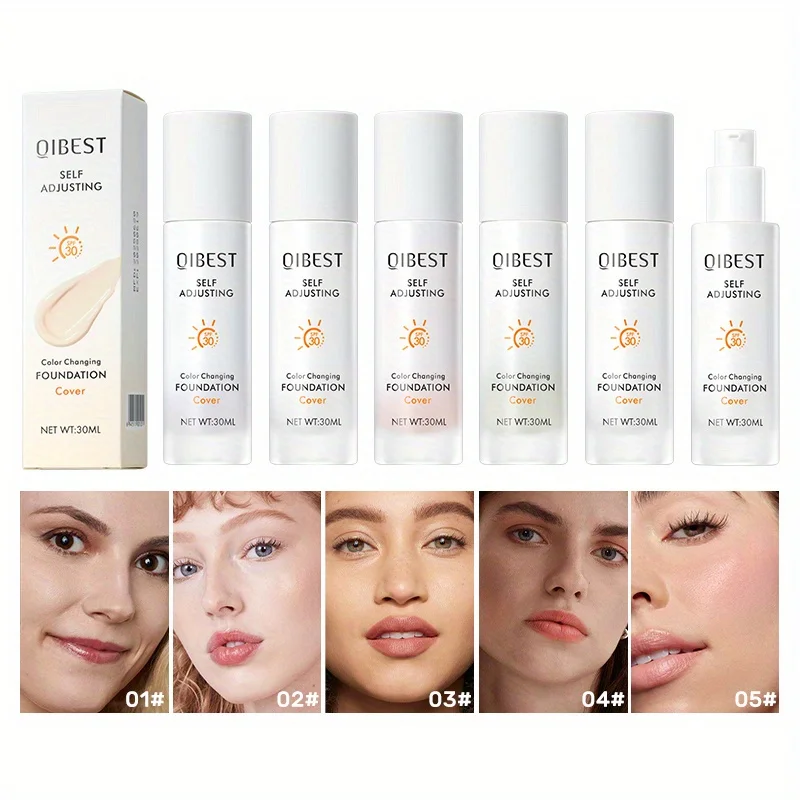 Invisible Fit Liquid Foundation Color-changing Moisturizing Makeup Concealer Waterproof Natural Clear Liquid Foundation