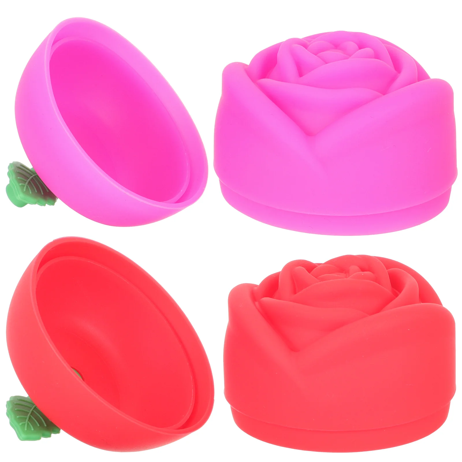 

2 Pcs Rose Ice Molds for Cocktails Hockey Box Cube Mould Tray Leak-proof Shaper