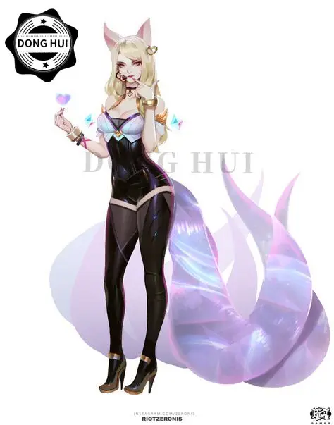 KDA Ahri The Nine-Tailed Fox LOL Car Stickers Rear Windshield Helmet Tablet Camper Van Vehicles Decals