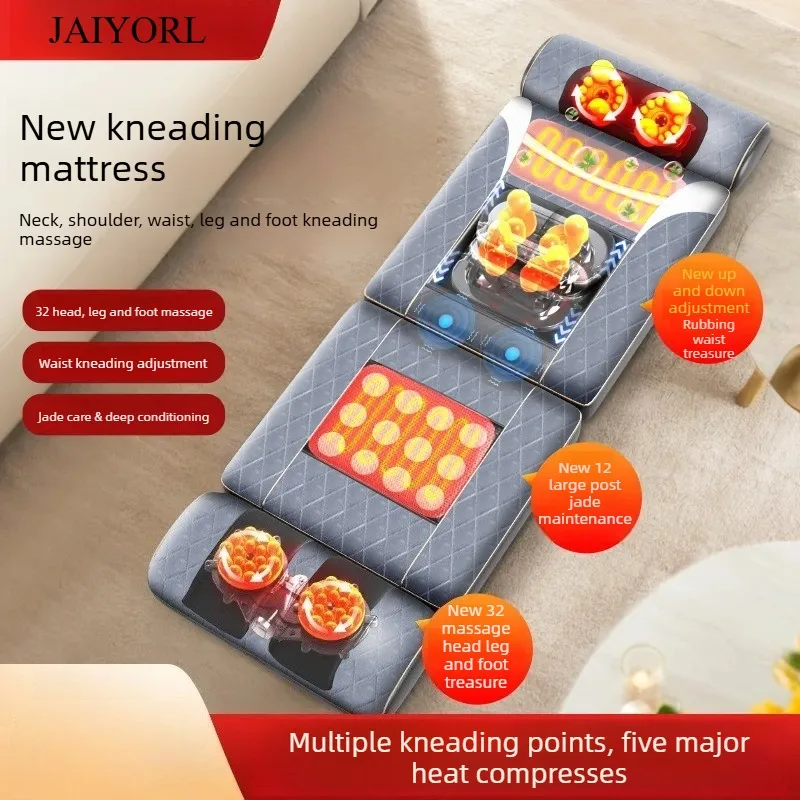 Electric Massage Mattress Full Body With Heating Hand Control Vibration Kneading Device For Neck Back Adjustable Waist Airbag