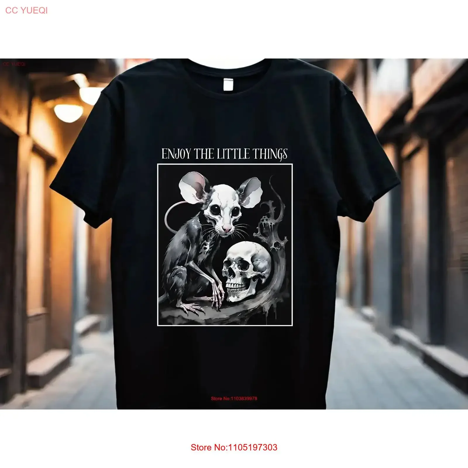 Goth Horror T Shirt Ironic Gothic with Positive Vibes Alternative Fashion Twisted Humor Existentialism Absurdism vintage