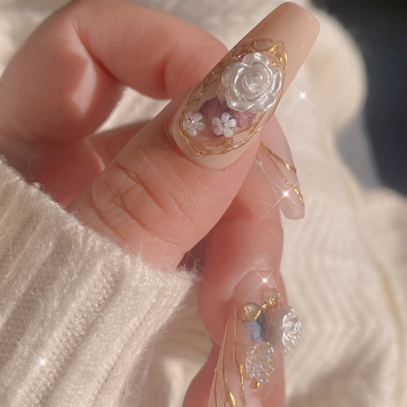 Accessori per la decorazione delle unghie 3D Aurora Flowers Nail Art Charms decorazioni in resina acrilica artigianato fai da te fiori Manicure Design