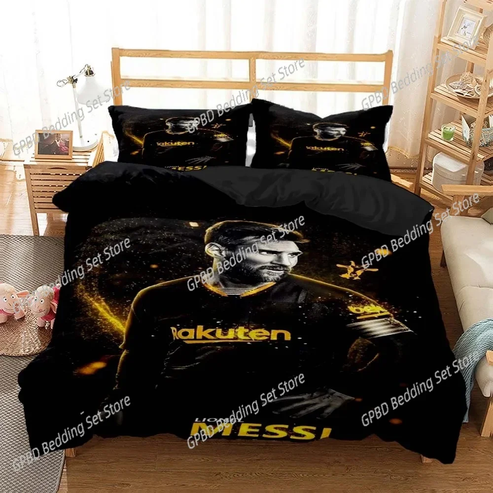 

Football Superstar Fashion 3D printed bedding Queen bedding set Soft and comfortable customized King size bedding set for boy