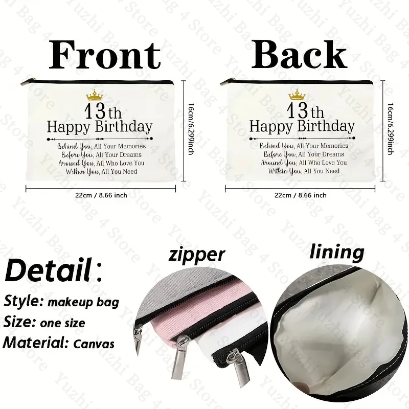 Birthday Gifts for Women Travel Zipper Makeup Bags Happy Birthday Gifts for Daughter Niece Friend Sister Birthday Gifts for Her