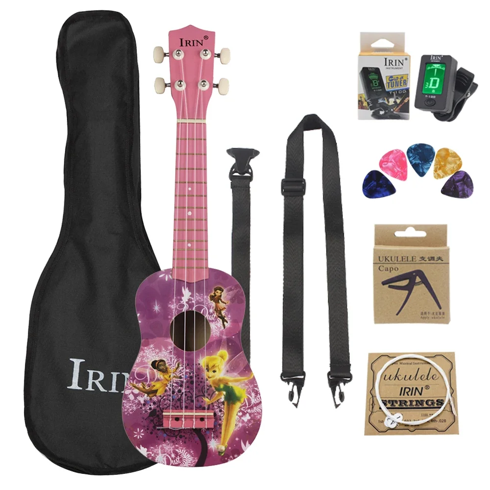 

21 Inch Ukulele 4 Strings Hawaiian Guitar Purple Girl Guitarra Ukulele With Bag Strings Tuner Capo Guitar Parts & Accessories