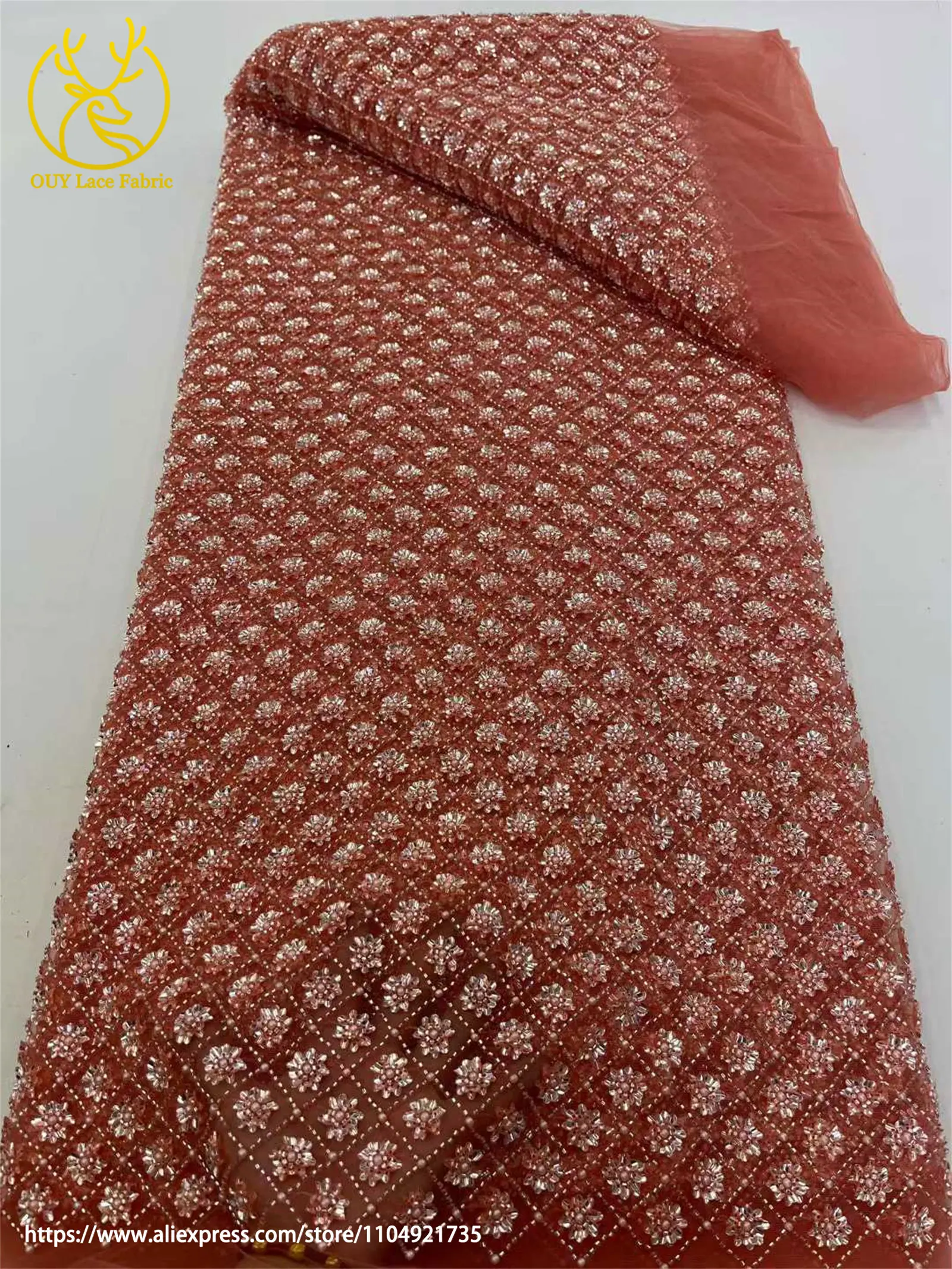 Белое свадебное платье, элегантное французское платье с вышивкой блестками, тюлевая кружевная ткань, африканская нигерийская кружевная ткань для жениха, расшитая бисером