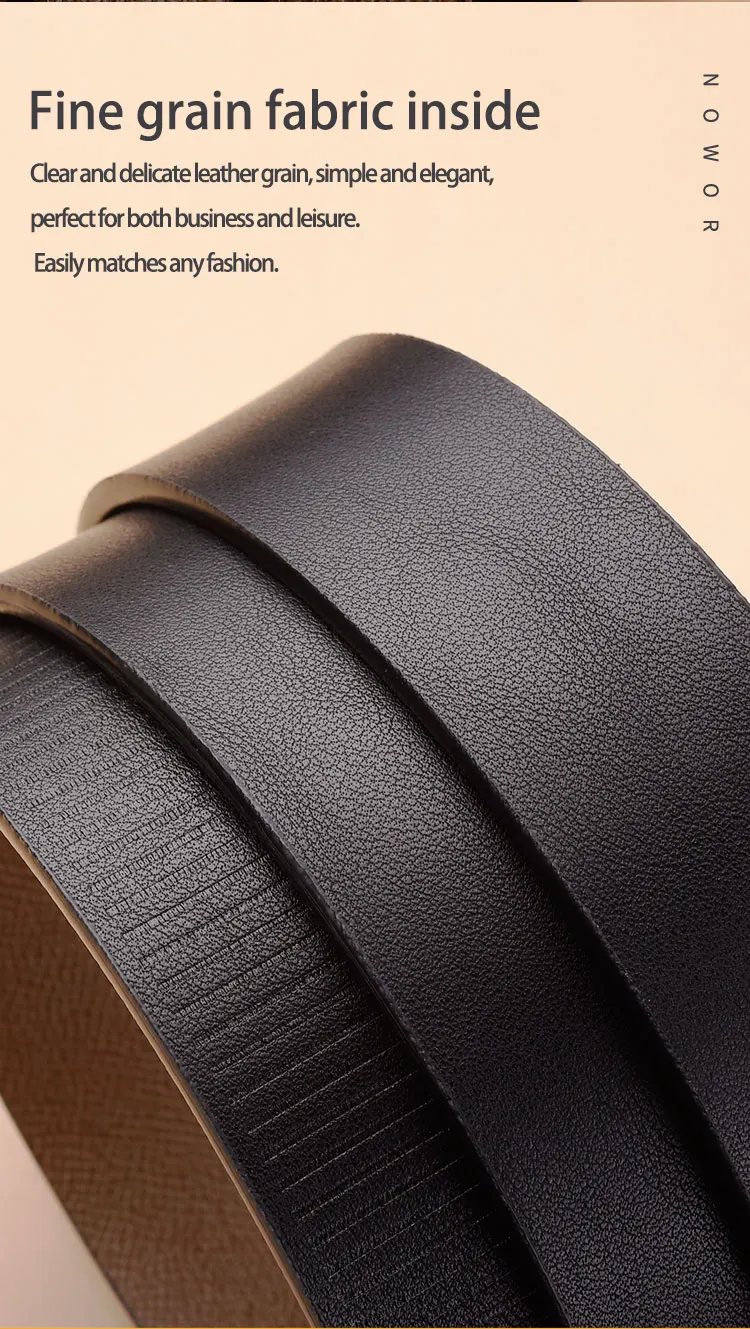 Herrenmode-Gürtel, neuer hochwertiger zahnloser automatischer Schnallen-Herrenmode-verschleißfester Gürtel – Detail 7