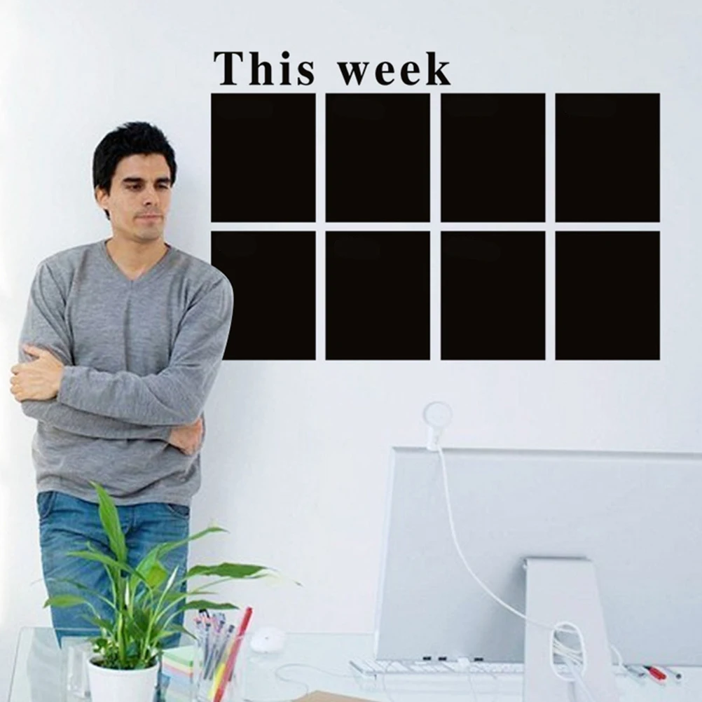 

Blackboard Removable Wall Sticker Black Board Week Plan Calendar Chalkboard Sticker Roll Easy Peel Stick Reusable