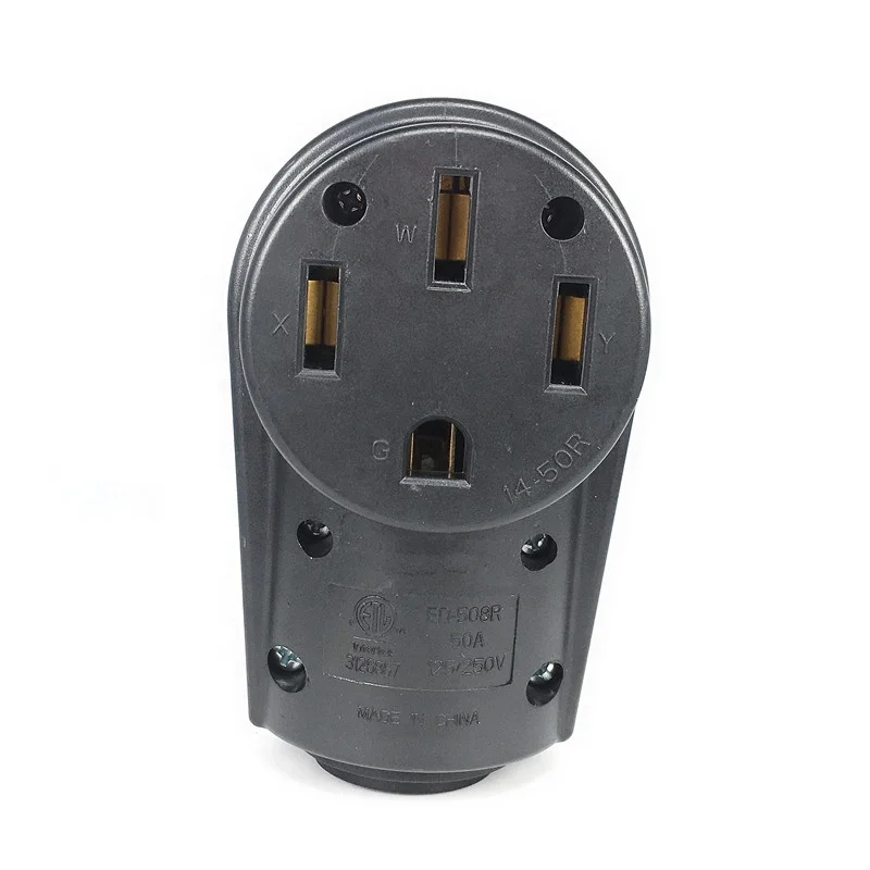 

Nema 14-50R 50 Amp Heavy Duty RV EV Replacement Socket, Nema 14-50R Female, 50AMP Replacement Power Assembly Plug