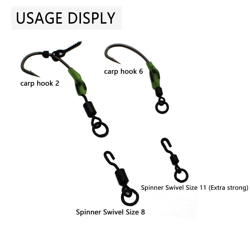 Carp Fishing Accessories Spinner Swivels Quick Change Swivels for Ronnie Rigs Rolling Swivel Carp Fishing Chod Rig Tackle