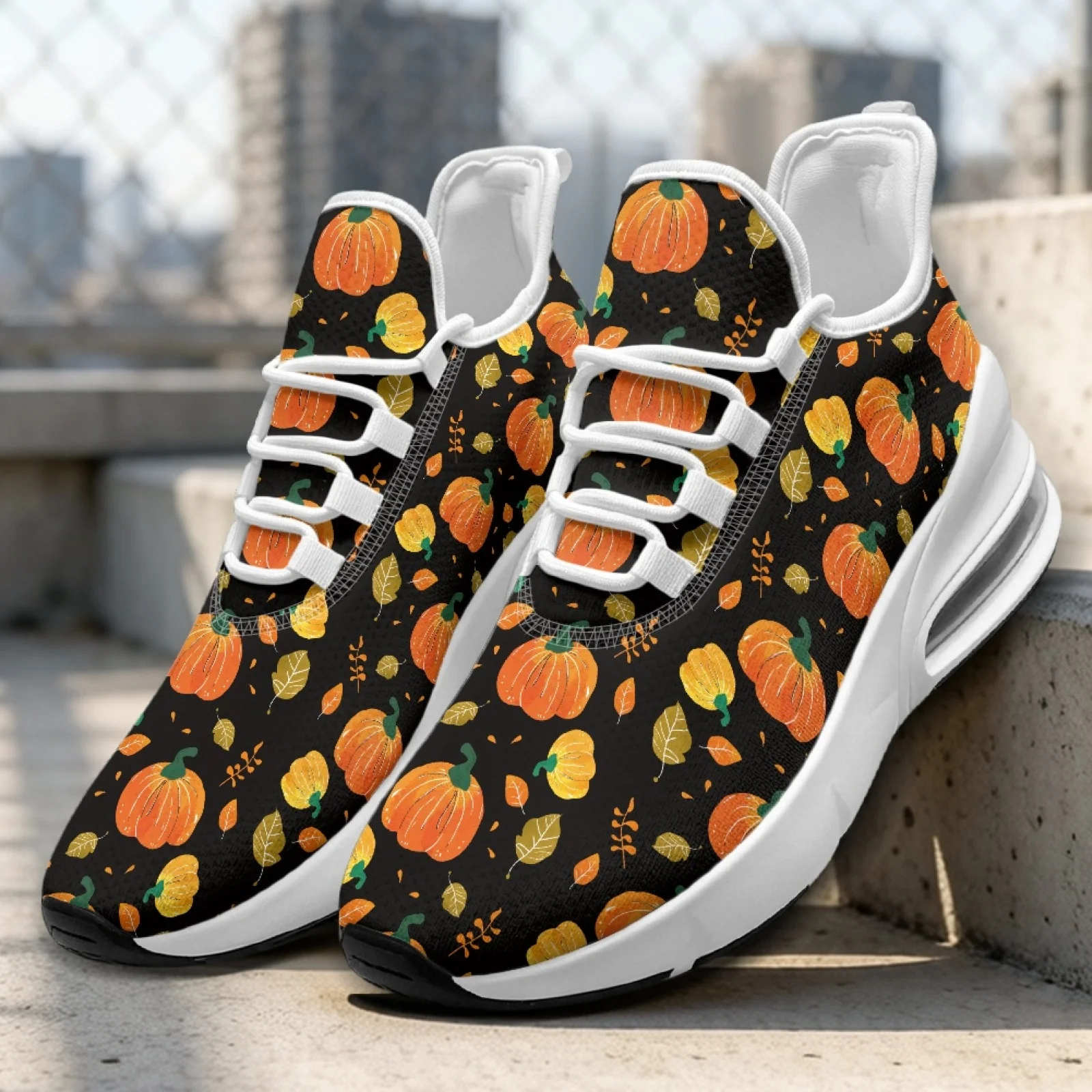PENSTROLL Pumpkin Pattern Non Slip Women's Running Sneakers for Womens Mesh & EVA Women's Mesh Sneakers Athletic Mesh Shoes