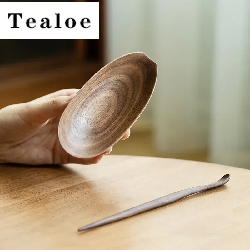 Zen Walnut Pleasure-boat Vessel Tea Scoop Zen Tea Leaf Container Shovel Chahe Appreciation Ladle Chinese Tea Set Supplies Craft