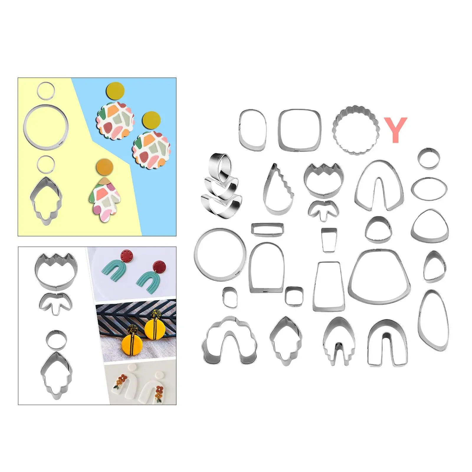 28 Clay / Mini DIY Handmade Metal Cutting Shapes Cutter/ for Earring Biscuit Jewelry Making Cookie Vegetable/