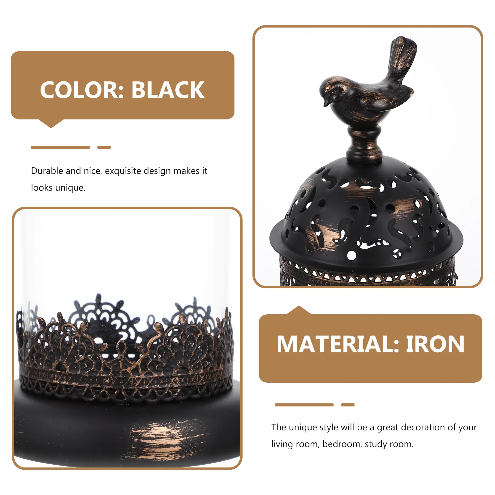 

High-Class Metal Cage Candleholder Vintage Retro Candlestick Creative Design Home Decor Dinner Table Ornaments