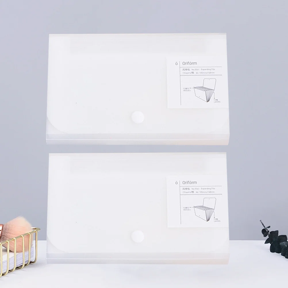 

2 шт., папка для файлов большой емкости, многослойный органайзер для документов-гармошка, портативный для домашнего офиса, школы, белый цвет