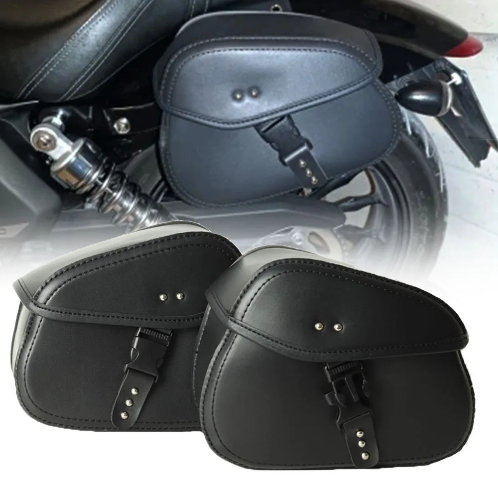 Universal Motorcycle SaddleBag Motorbike Side Bags Storage Tool for Harley Suzuki Kawasaki Yamaha ﻿