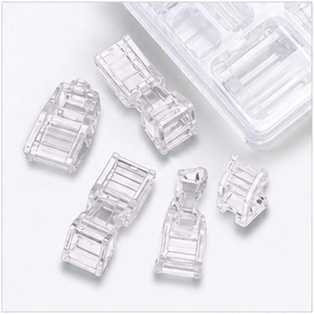 30Pcs Transparent Nail Extension Buckles Traceless Press on Nail Connector Reusable Plastic Fastener for Artificial Nails Daily