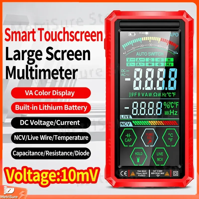 High Precision Digital Capacitance Meter with Touch Screen Auto Range Multimeter for Electrician Testing Capacitor ESR Diode