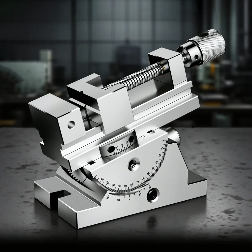 

Universal Flat Jaw Precision Vise, Rotating vise，size 2 to 3 inches, 360° Rotation Adjustable angle, Vertical tilt up to 50°